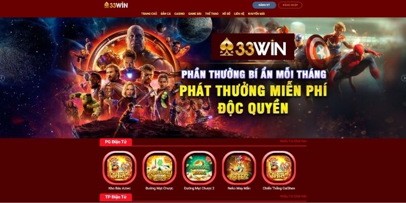 Sân chơi 33win thực sự đẳng cấp, đáng để anh em đầu tư xuống cược